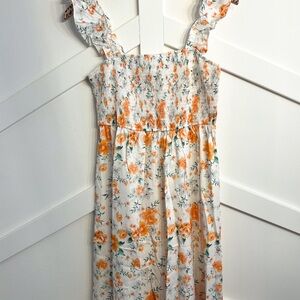Floral Orange and White Dress